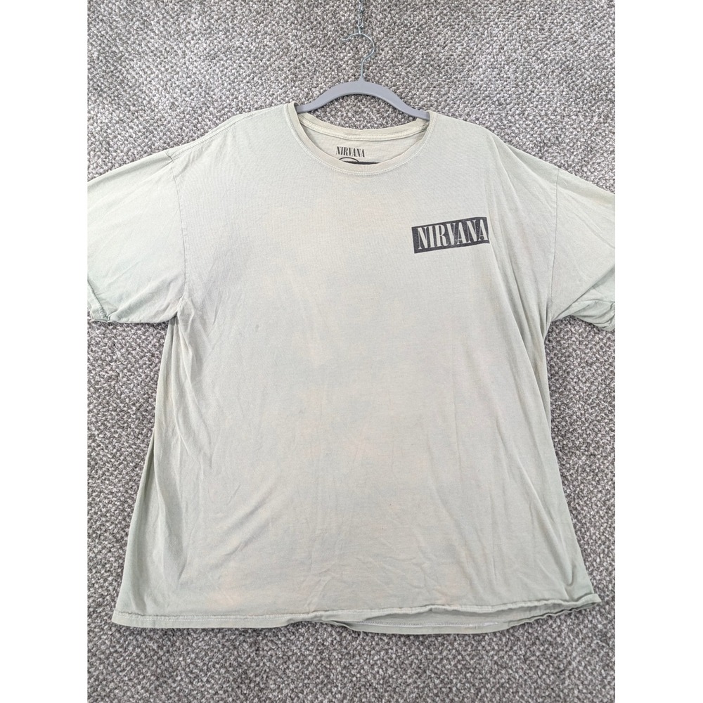Nirvana Something In The Way Graphic T-Shirt Sage Green XL Rock Band Tee